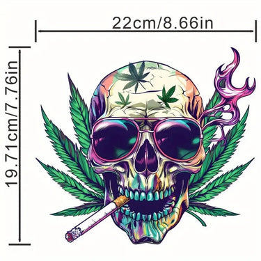 Skull Leaf Iron-on Transfer